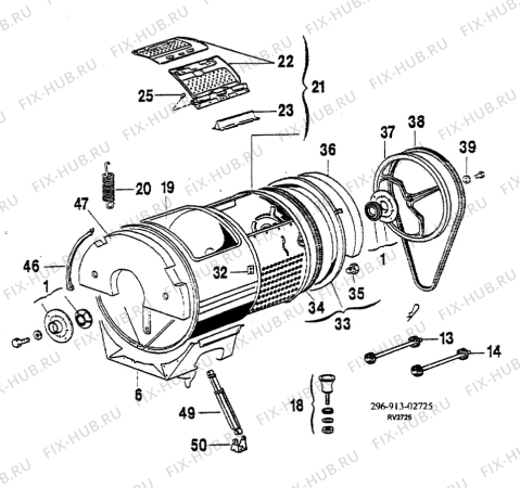 Взрыв-схема стиральной машины Elektro Helios TT180-2 - Схема узла W30 Drum C